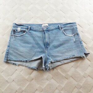 Abercrombie & Fitch High Rise Mom Shorts Womens Plus Size 22 Blue Denim